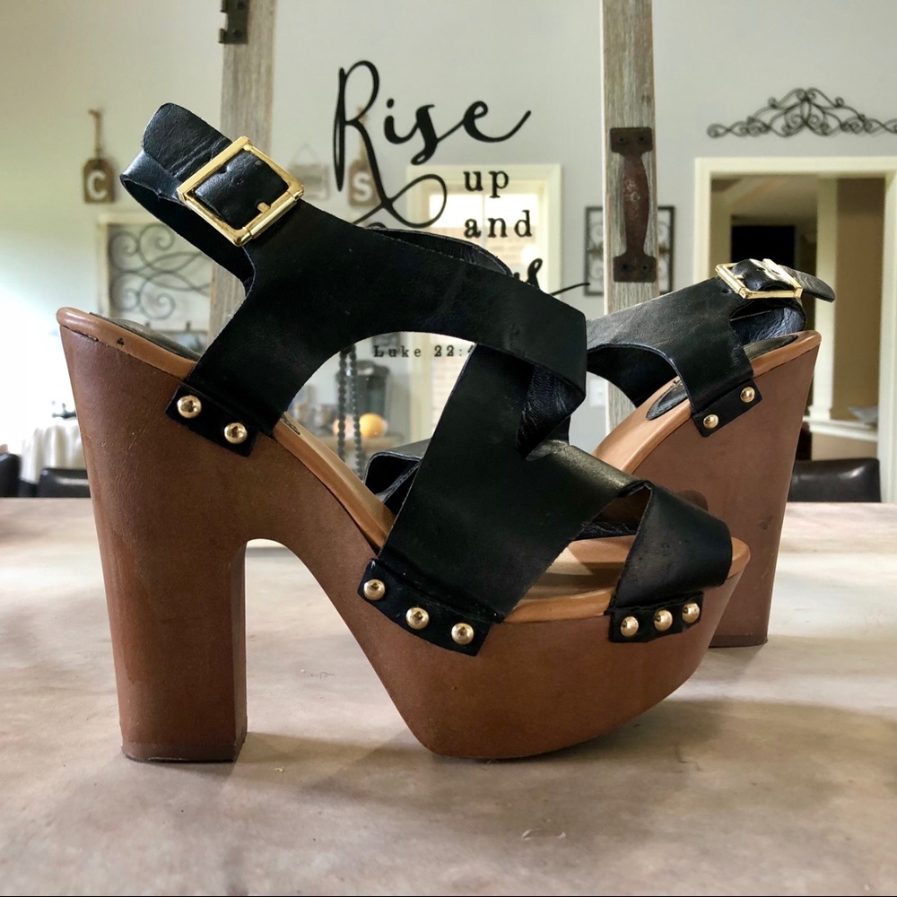 Black/brown Clog Heel